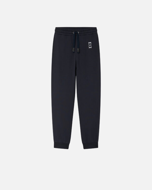 Pinko, Sporty joggers with logo patch, Dark navy blue, M