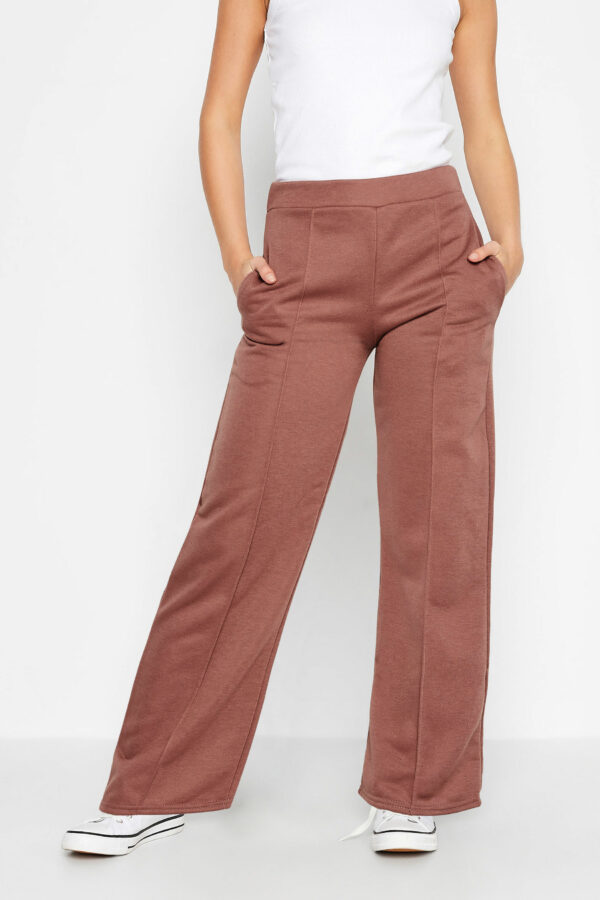 Pixiegirl Brown Pintuck Stretch Wide Leg Joggers Petite > 18 Pixiegirl | Petite Women's Joggers