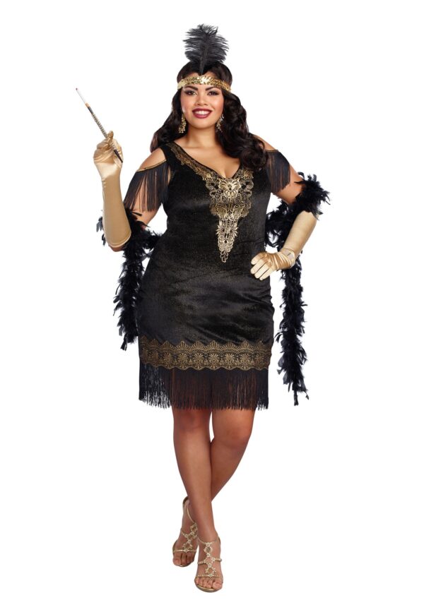 Plus Size Women's Swanky Flapper Fancy Dress Costume | Adult Flapper Fancy Dress Costume