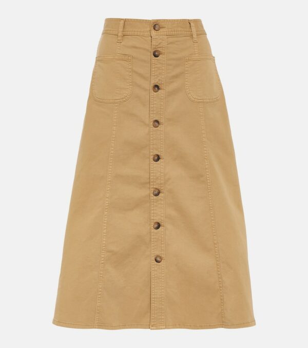 Polo Ralph Lauren A-line cotton twill midi skirt