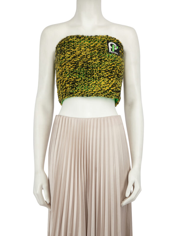 Prada Green Knitted Strapless Corset Top