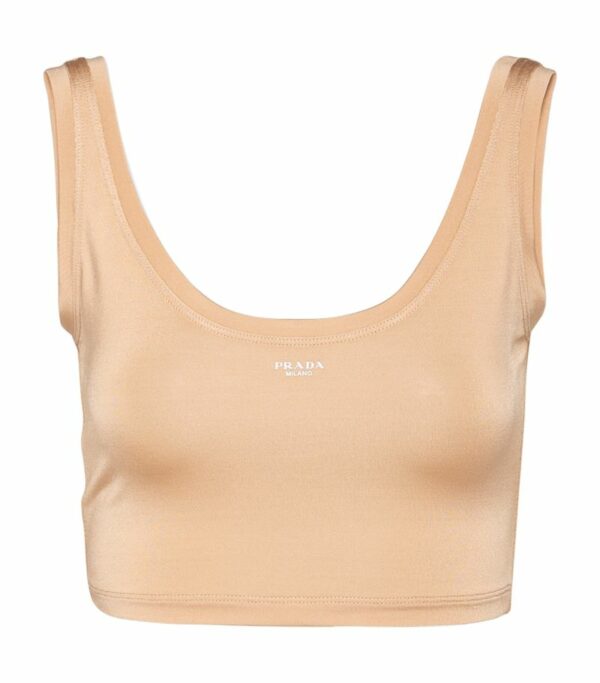 Prada Sleeveless Logo Crop Top