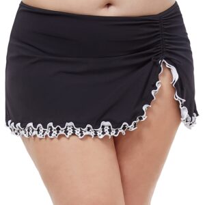 Profile by Gottex Plus Enya Ruffle Skirted Swim Bottom