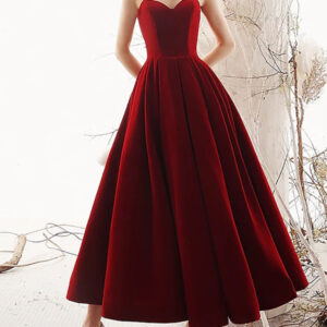 Prom Dress 2024 A-Line Sweetheart Neck Ankle-Length Sleeveless Backless Formal Dinner Dresses