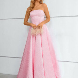 Prom Dress 2024 Strapless A-Line Sleeveless Wedding Guest Dresses