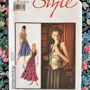 Prom Pattern, Uncut, Style Co 1655, Size 14-18, Formal Pattern Halter Top | Two Styles & Full Pleated Skirt Lengths