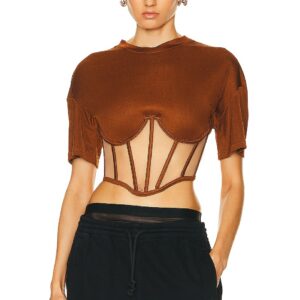 RTA Corset Top in Cognac - Cognac. Size S (also in XS).