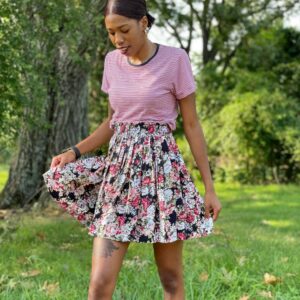 Rampage 1990S Ashley Banks Clueless New Wave Grunge Mini A-Line Pleated Floral Skater Tennis Skirt Size Medium