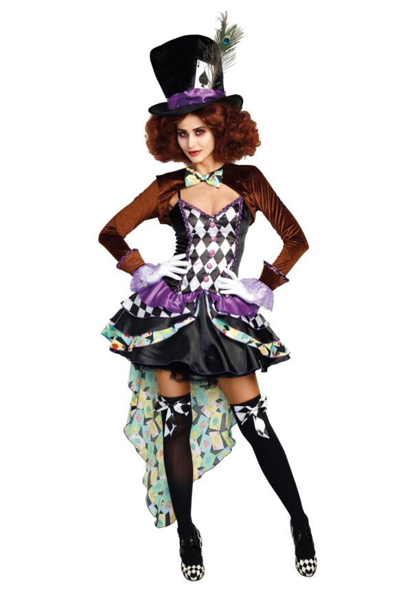 Raving Mad Hatter Fancy Dress Costume for Women | Tea Party Fancy Dress Costume