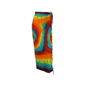 Recycled Boho Wrap Around Skirt Abstract Patchwork Maxi Sarong Free Size Up To 18 P8