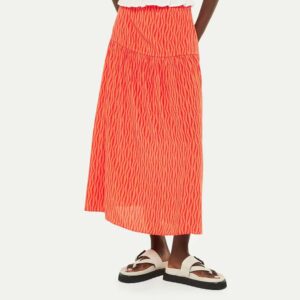 Red Optical Rope Tiered Skirt