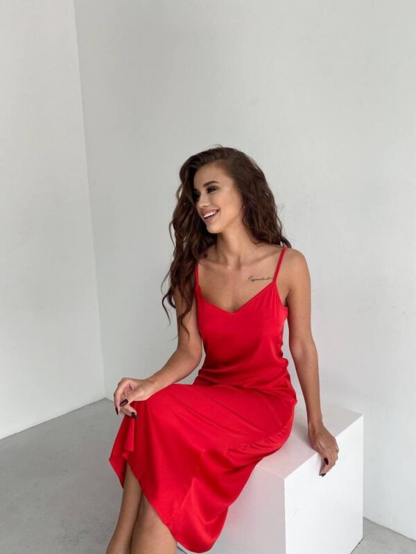 Red Silk Slip Dress For Special Occasions Satin Summer, Camisole Dress, Bridesmaids