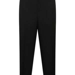 Relaxed Fit Wool Gabardine Cropped Pants