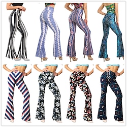 Retro Vintage Boho 1970s Disco Trousers Bell Bottom Pants Wide Leg Pants Yoga Pants Hippie Women's Daily Wear Festival Pants