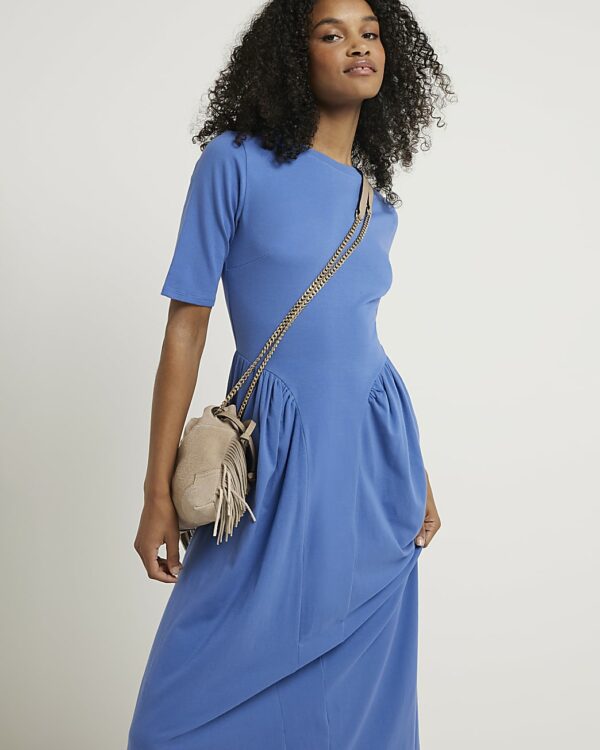 River Island Womens Blue T-Shirt Midi Dress