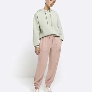 River Island Womens Pink Lyocell Cuffed Joggers