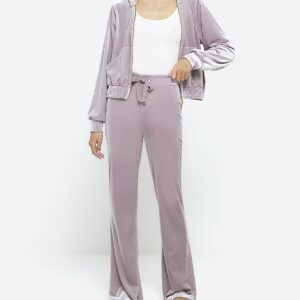 River Island Womens Purple Velour Joggers