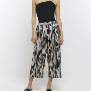 River Island Womens White Abstract Print Culottes