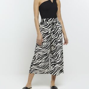 River Island Womens White Animal Print Culottes