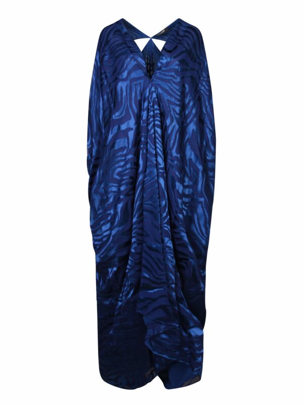 Roberto Cavalli Blue Devorã Velvet Kaftan Dress