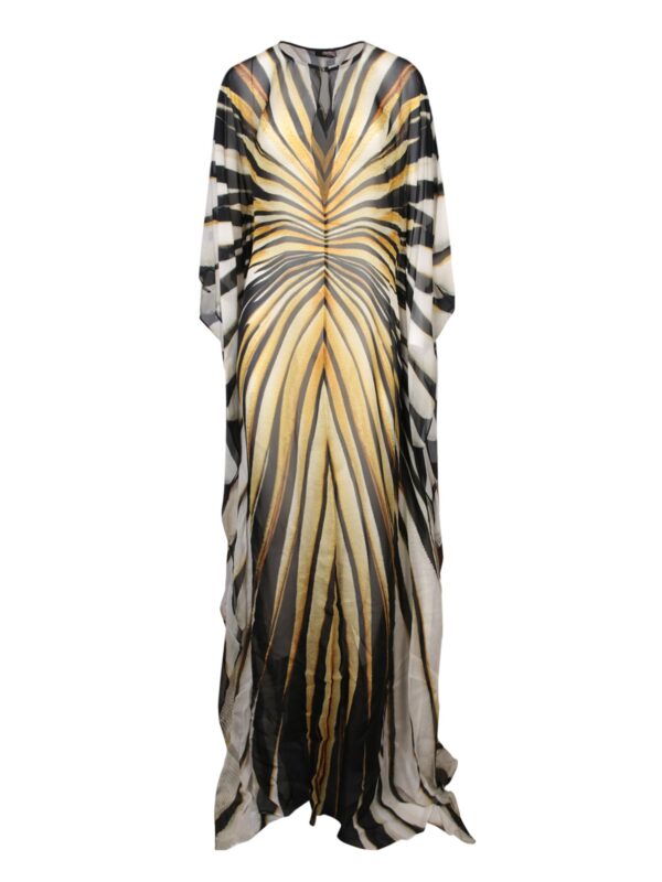 Roberto Cavalli Ray Of Gold Gold Kaftan Dress