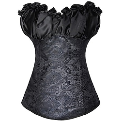 Rococo Punk Gothic Medieval Steampunk Overbust Corset Lingerie Bustier Bodyshaper Women's Jacquard Corset