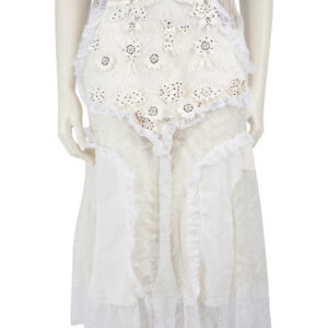 Rodarte Ecru Wool Embroidered Lace Panel Skirt