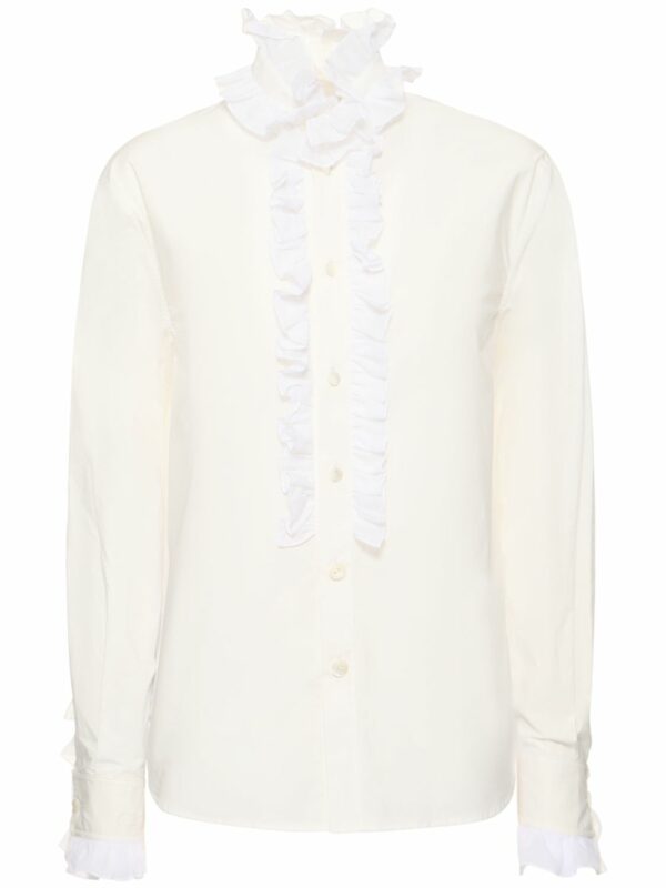 Ruffled Cotton Poplin Blouse