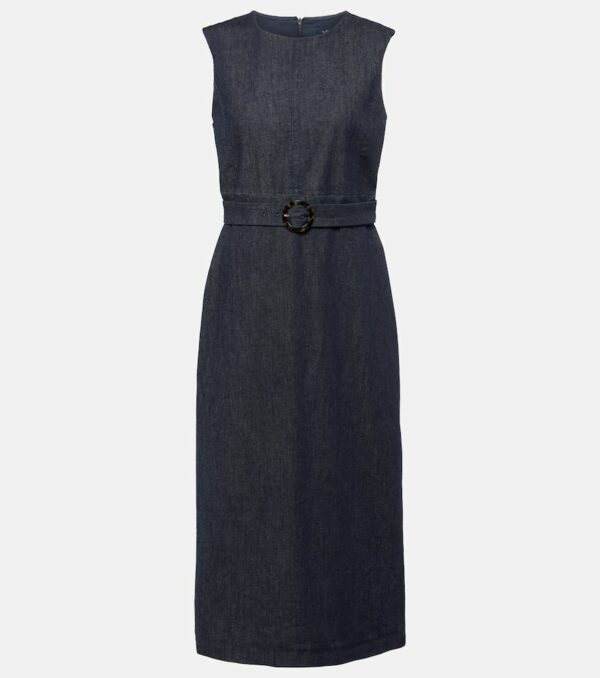 'S Max Mara Cotton-blend denim shift dress