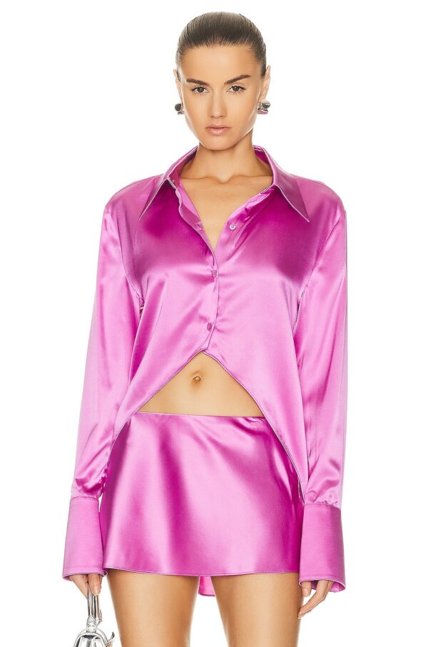 SER.O.YA Sebastian Silk Blouse in Rose Bud - Pink. Size XS (also in ).