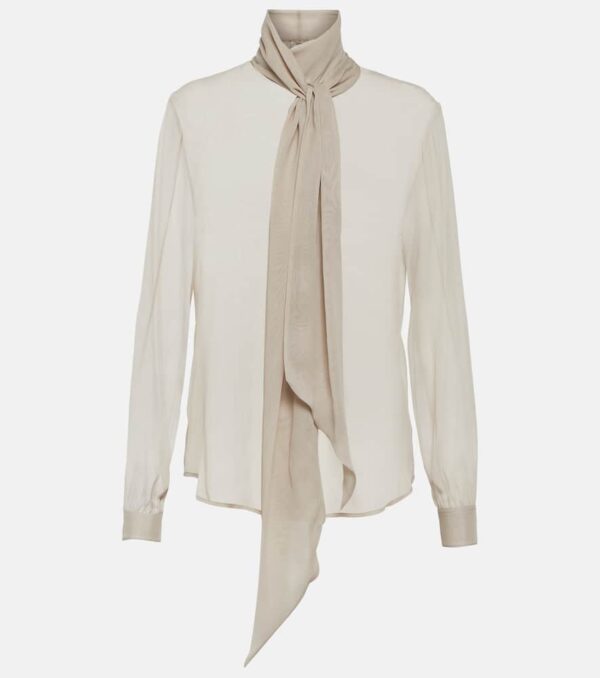 Saint Laurent Lavallière silk blouse