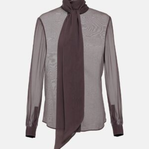 Saint Laurent Lavallière silk muslin crêpe blouse