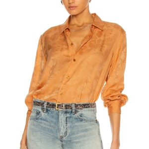 Saint Laurent Western Blouse in Orange - Orange. Size 42 (also in ).