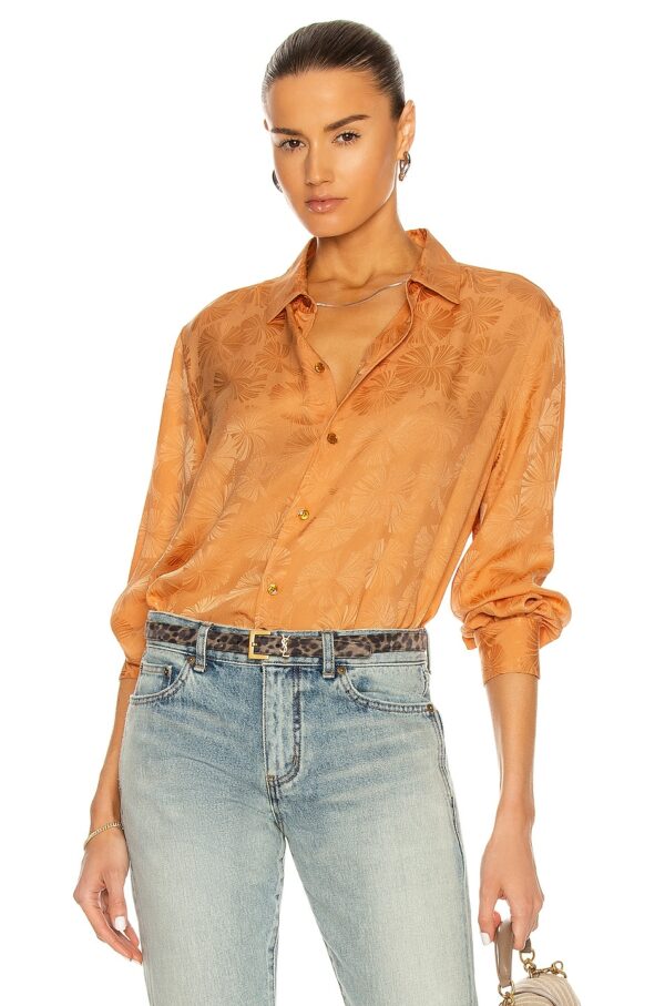 Saint Laurent Western Blouse in Orange - Orange. Size 42 (also in ).