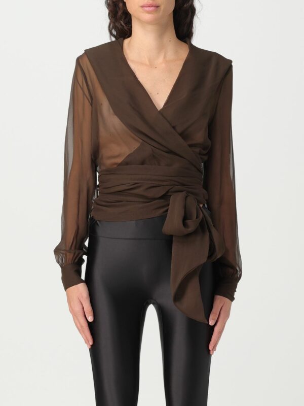 Saint Laurent blouse in organic silk with hood