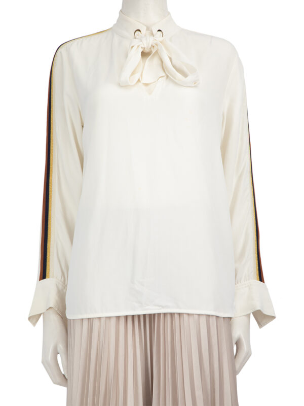 Sandro Ecru Side Tape Blouse