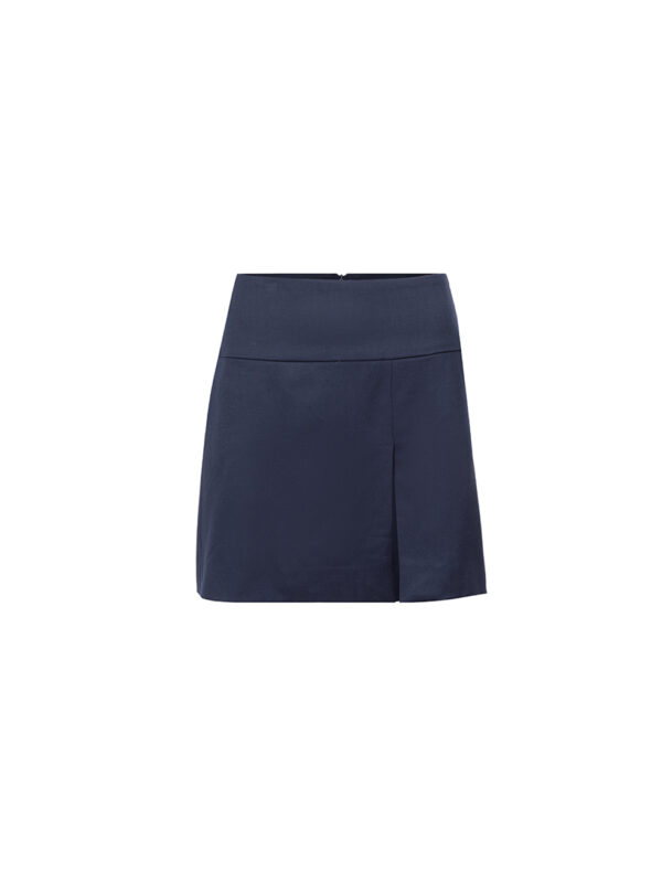 Sanne Navy Front Slit Mini Skirt