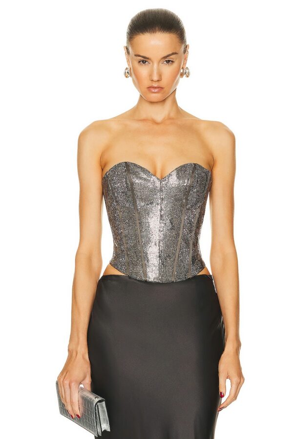 Santa Brands Stones Corset Top in Graphite - Charcoal. Size S (also in XS).