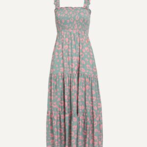 Scamp & Dude Women's Khaki with Pink Leopard Sundress 10