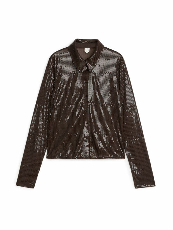 Sequin Blouse - Brown