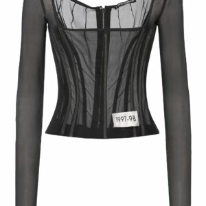 Sheer Silk Tulle Corset Top