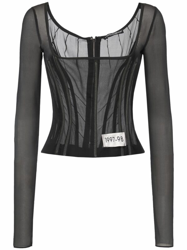 Sheer Silk Tulle Corset Top