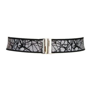 Shinny Waist Cincher Black Gold Silver Elastic Belt Bridal Women's With Buckle