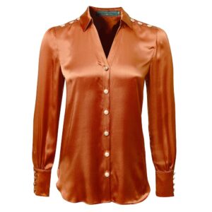 Silk V Neck Blouse