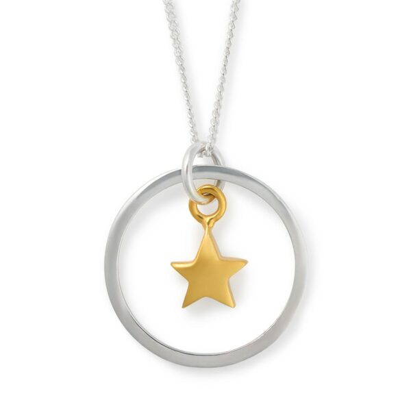 Silver Ring and Star Charm Necklace