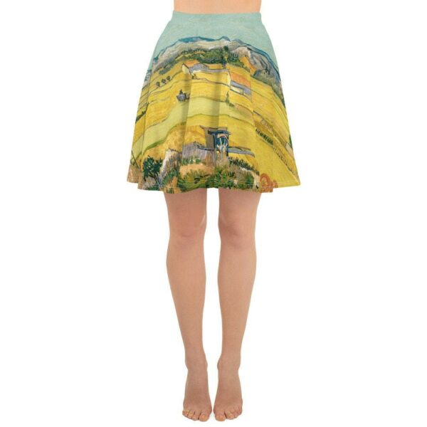 Skater Skirt Vincent Van Gogh The Harvest - Aesthetic Inspired Fashion Vintage Art Print Gift For Lover