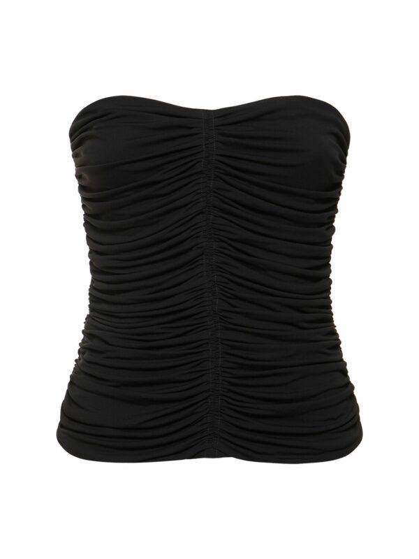 Sleeveless Viscose Bustier Top