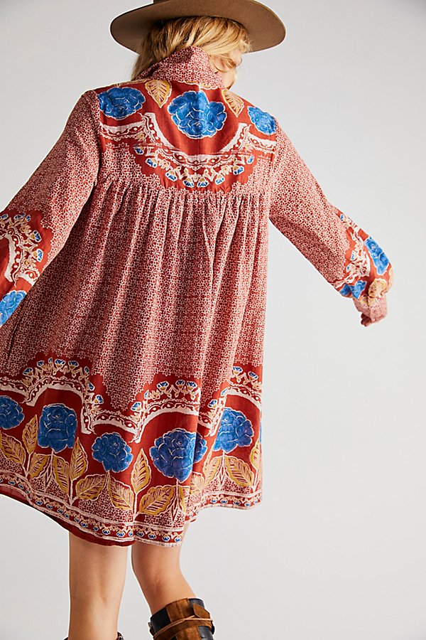 Smell The Roses Mini Dress at Free People in Chestnut, Size: Small