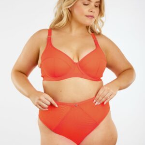 Soft Mesh Control High Waist Brief - 14-16 / Orange