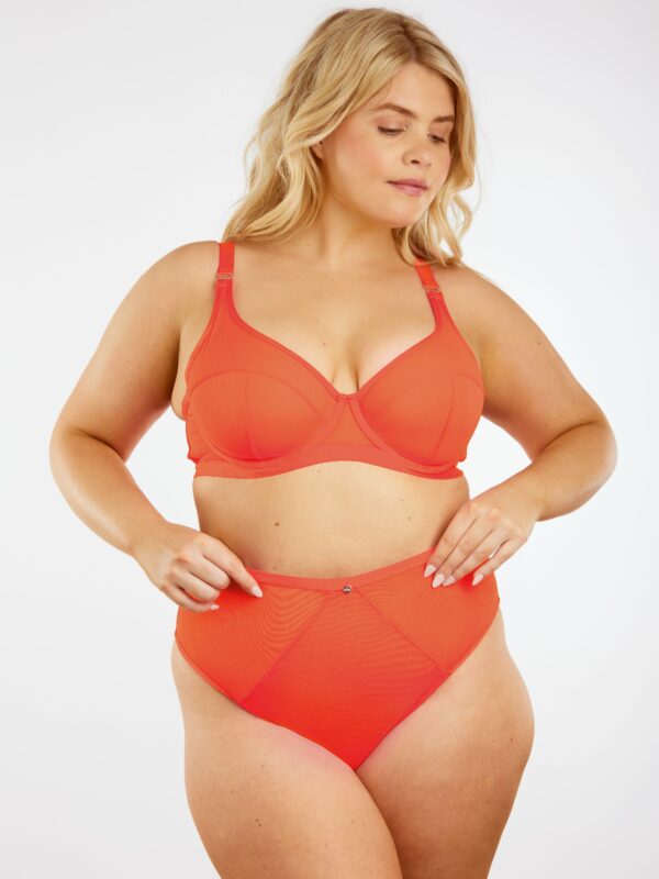 Soft Mesh Control High Waist Brief - 14-16 / Orange